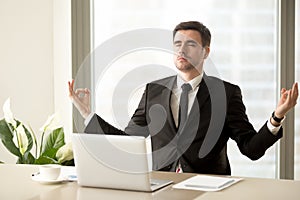 Company leader trying to find calmness at work