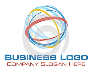 Company Logo in blue, red and orange