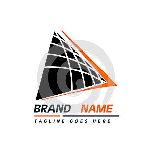 Company logo template. Brand icon triangle design.