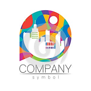 Company Logo Vector City Town Icon for Branding Real Estate Symbol Building and Apartment Rent Concept Sign