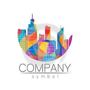 Company Logo Vector City Town Icon for Branding Real Estate Symbol Building and Apartment Rent Concept Sign