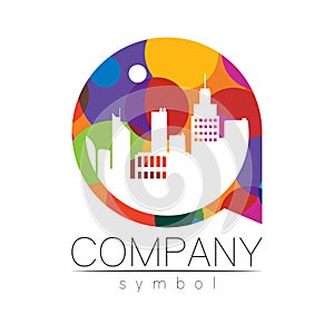 Company Logo Vector City Town Icon for Branding Real Estate Symbol Building and Apartment Rent Concept Sign