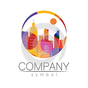 Company Logo Vector City Town Icon for Branding Real Estate Symbol Building and Apartment Rent Concept Sign