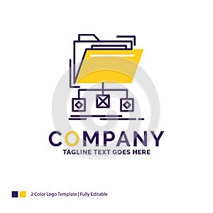 Company Name Logo Design For backup, data, files, folder, networ