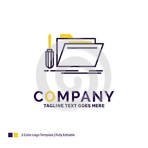 Company Name Logo Design For folder, tool, repair, resource, ser