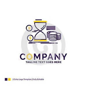 Company Name Logo Design For Hourglass, management, money, time