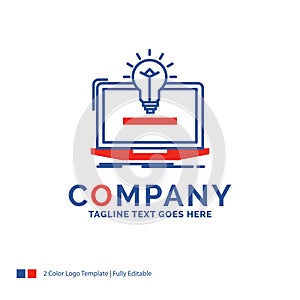Company Name Logo Design For laptop, solution, idea, bulb, solut