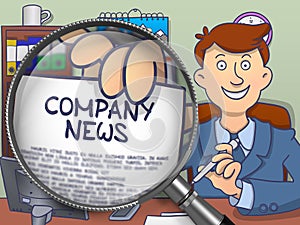 Company News through Lens. Doodle Concept.