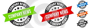 company news stamp. company news round ribbon sticker. tag