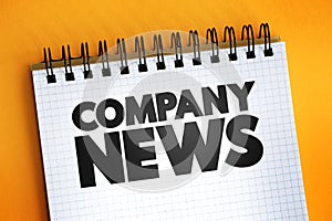 Company News text quote on notepad, concept background