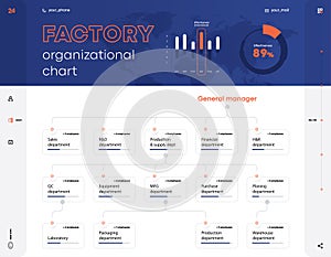 Company Organization Chart. Structure of company. Modern vector info graphic tree layout design