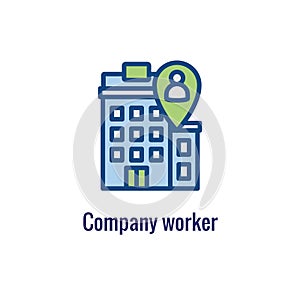 In-Company and Outsource Icon with freelancing or hiring imagery photo