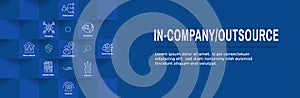 In-Company and Outsource Icon Set - web header banner