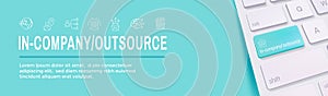 In-Company and Outsource Icon Set with web header banner