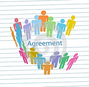 Company people meet consensus agreement contract