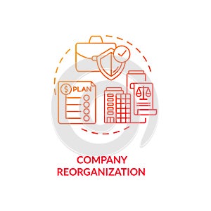 Company reorganization red gradient concept icon photo