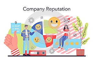 Company reputation concept. Building relationship with people