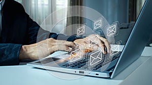 Company sending many e-mails or digital newsletter to customers