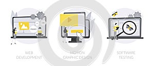 IT company service abstract concept vector illustrations.