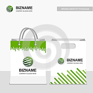 Company shopping bags design with logo vector