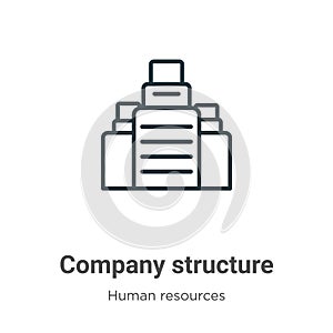 Company structure outline vector icon. Thin line black company structure icon, flat vector simple element illustration from
