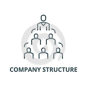 Company structure vector line icon, linear concept, outline sign, symbol