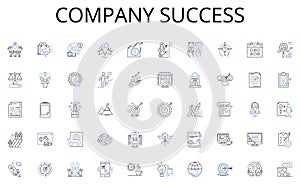 Company success line icons collection. Superposition, Entanglement, Wave-particle duality, Uncertainty, Quantum