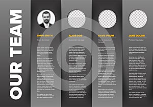 Company team gray presentation template with yellow accent photo