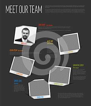 Company team presentation template with photos photo