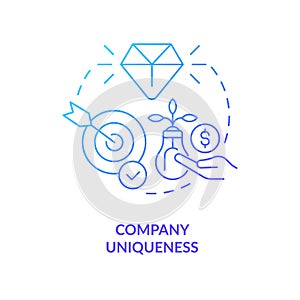 Company uniqueness blue gradient concept icon