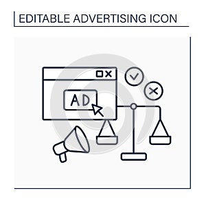 Comparative ads line icon