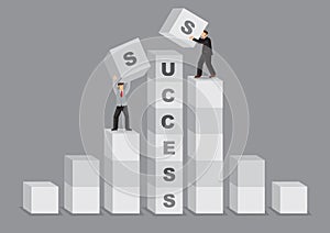 Comparative Advantage for Success Business Cartoon Vector Illustration