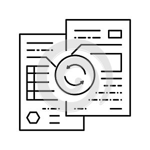 comparative analysis line icon vector illustration