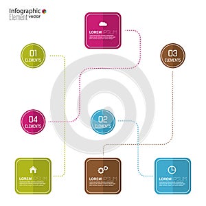 Comparative chart with templates for presentation