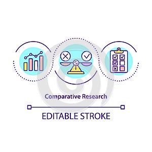 Comparative research concept icon