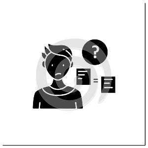 Comparative research method glyph icon