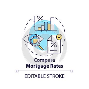 Compare mortgage rates concept icon