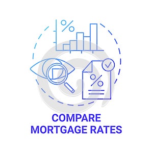 Compare mortgage rates concept icon