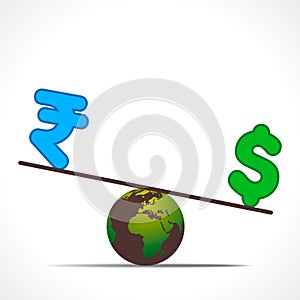 Compare rupee and dollar on earth design