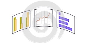 Comparing busines process, indicator performans metrics and measuring, testing analysis charts.