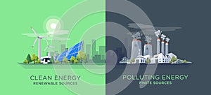 Comparing Clean and Polluting Energy Power Stations