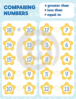 Comparing numbers worksheet practice