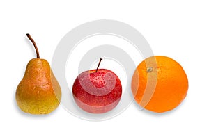 Comparison - apple, pear and orange