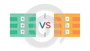 Comparison Chart with VS for Data Analysis, vector design Generative AI