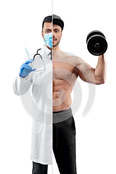 Comparison of doctor and bodybuilder`s profession outlook.