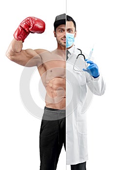 Comparison of doctor and boxer`s profession outlook.
