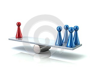 The comparison evaluation weight equilibration 3d illustration