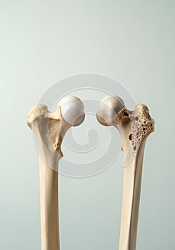 Comparison of healthy and osteoporotic bone structure with hip joint model