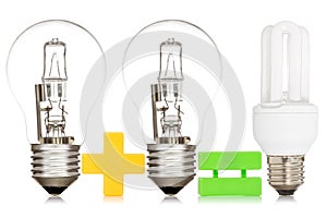 Comparison between a light bulbs