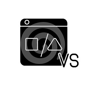 Comparison platforms black glyph icon